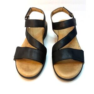 Easy Spirit Women's Kimberly Strappy Low Wedge Sandals Black Size 11M NWT/BOX